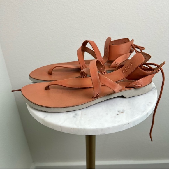 Free People Vacation Day Wrap Sandal Vachetta Tan Size 37.5 / US 6.5 - Picture 2 of 7